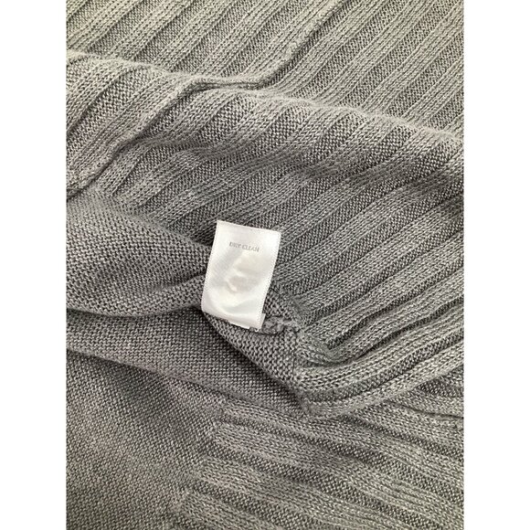 J. Jill Small Gray Short Sleeve Ribbed Hem Knit Dress Oversized Linen Maxi - Picture 9 of 9